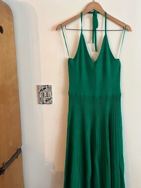 a new day Green V-Neck Halter Knit Dress